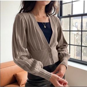 #Aritzia Wilfred Free Plunge Front Wool Button up Cardigan